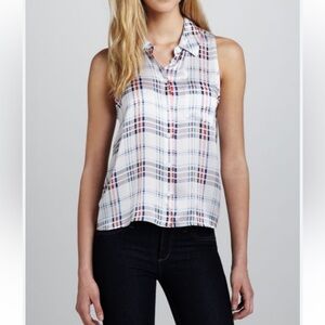 Equipment Mina Plaid Silk Blouse